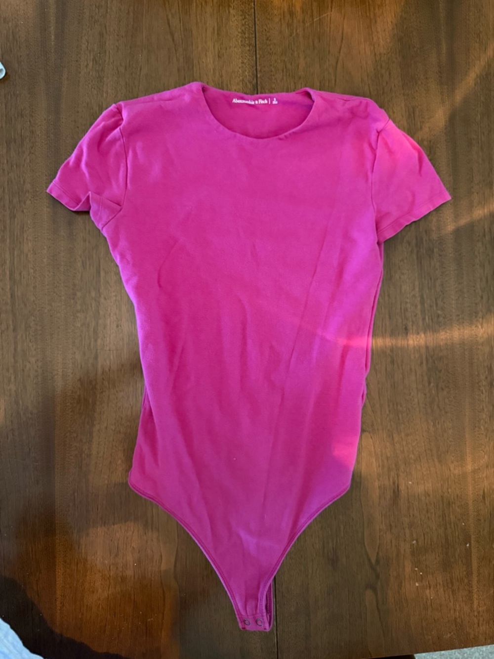 Abercrombie & Fitch Bright Pink Short Sleeve Bodysuit